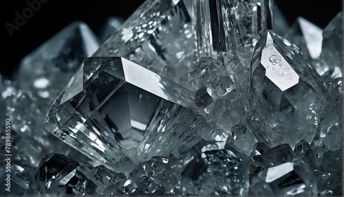 shiny quartz gemstone crystal close-up texture background from Generative AI
