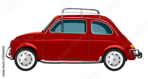 Vintage red car png  journal sticker