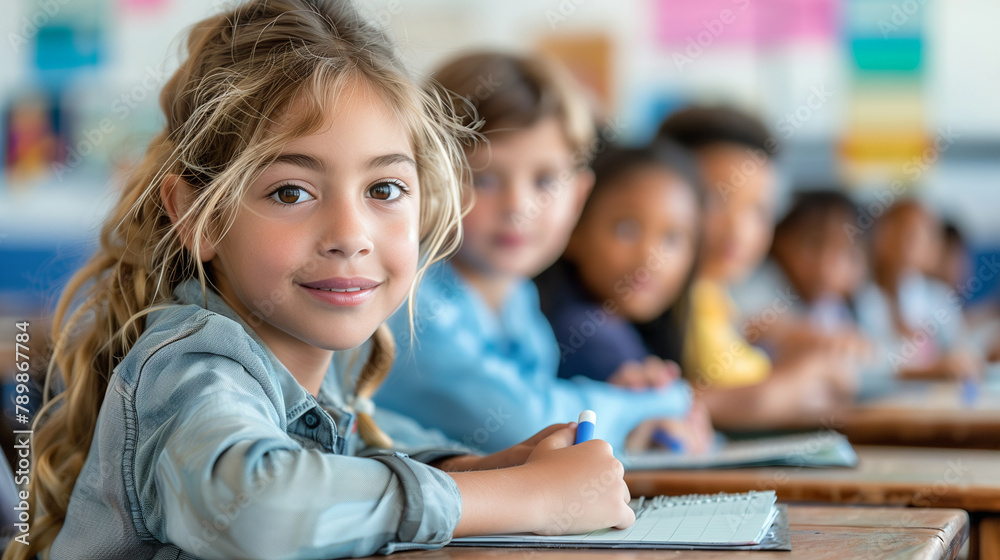 International school students in the classroom. International school students in the classroom.