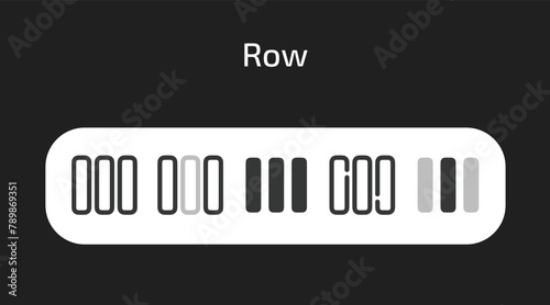 Column icons in 5 different styles as vector
