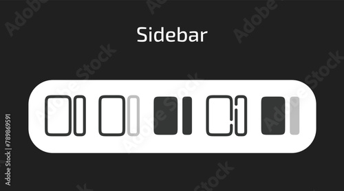 Sidebar icons in 5 different styles as vector