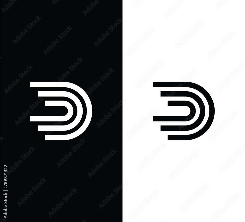 Letter D line logo design vector. D logo icon template Letter D line logo design vector. D logo icon template