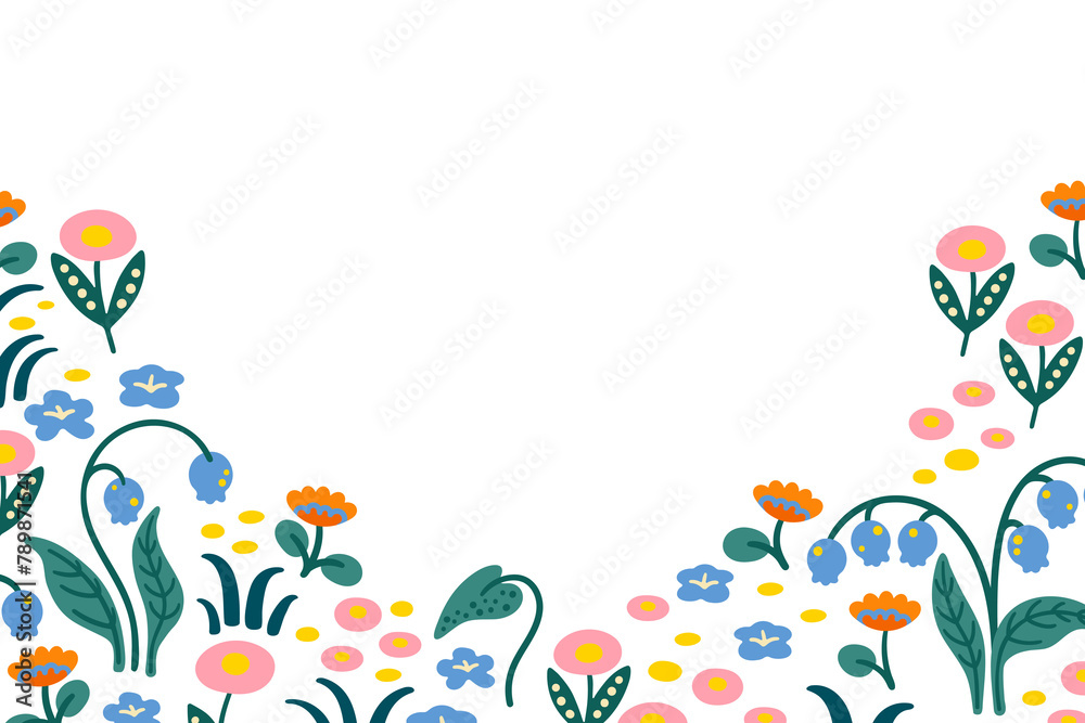 Flower png border sticker, transparent background