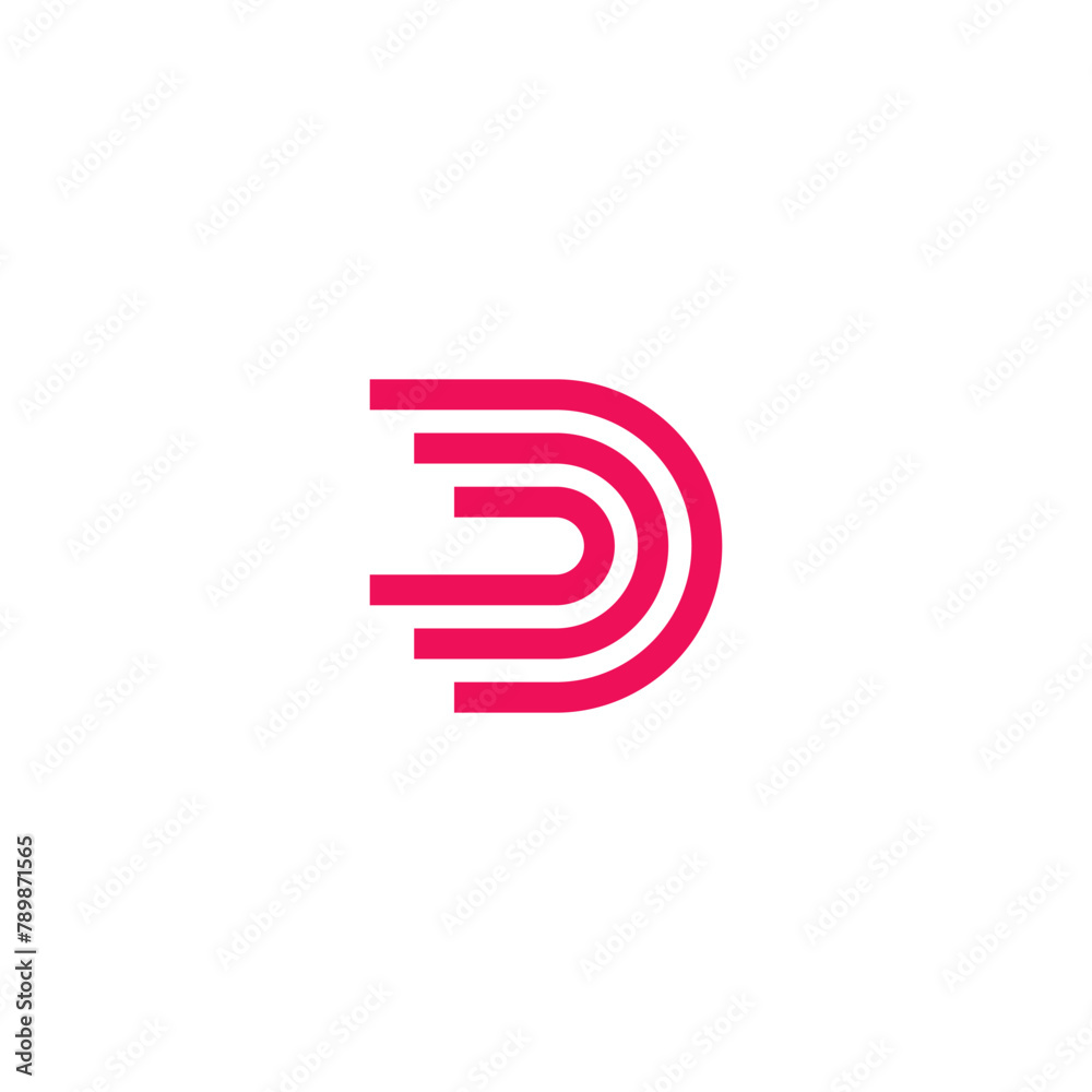 Letter D line logo design vector. D logo icon template Letter D line logo design vector. D logo icon template
