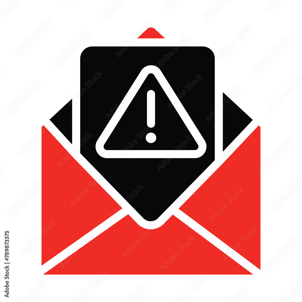 Warning Letter Glyph Icon Warning Letter Glyph Icon