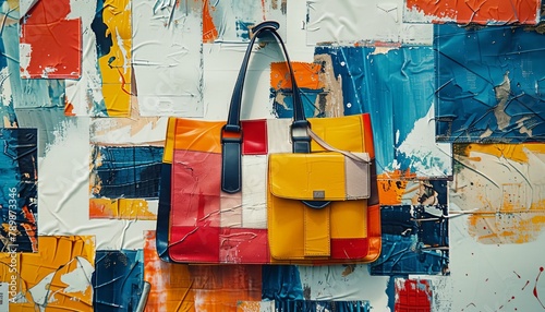 Abstract shopping collage with bags, textures, and photo elements. Use collage shopping image for social media marketing campaigns.