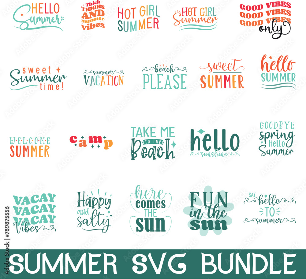 Fototapeta premium Summer svg bundle