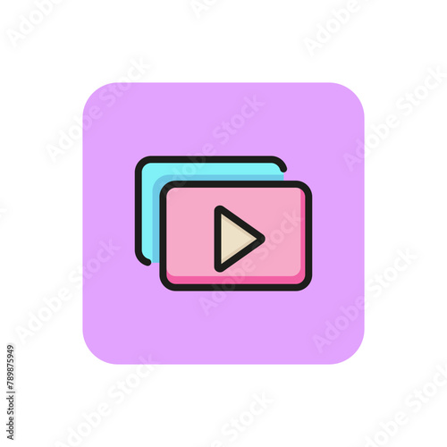 Icon of multimedia symbol. Media player, file, pause. Interface concept. Can be used for topics like entertainment, cinema, video file © SurfupVector