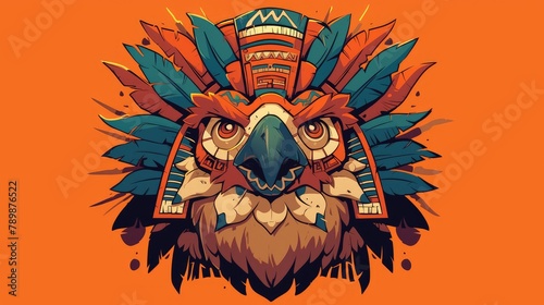 Cartoon mascot symbol featuring an Aztec animal 2d character