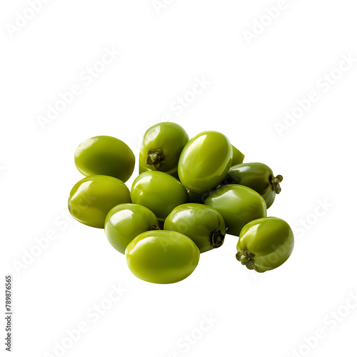 Natural and Fresh Capucines Capers in Sunlight with Blank Isolated On White Background  photo