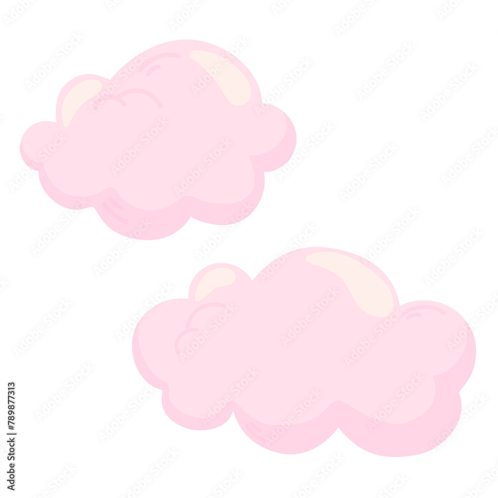 Pink cloud png sticker, cute illustration, transparent background