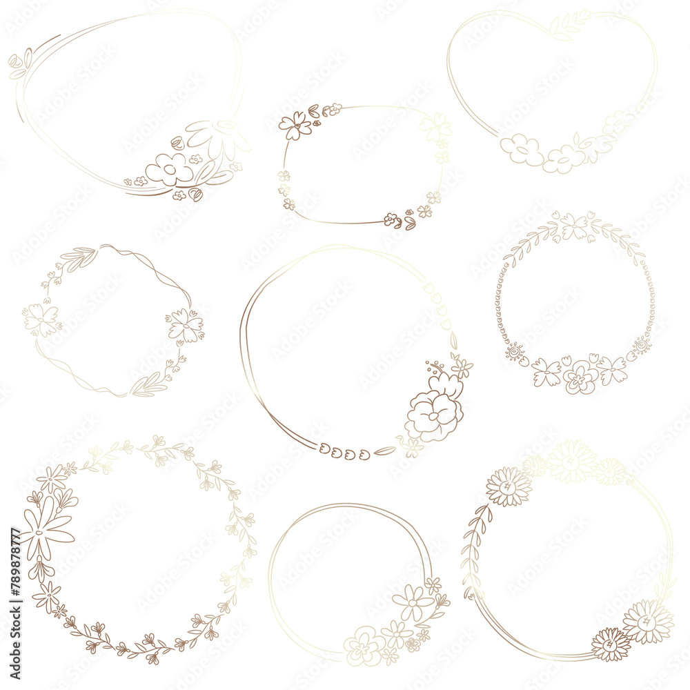 Cute doodle floral wreath transparent png collection Cute doodle floral wreath transparent png collection