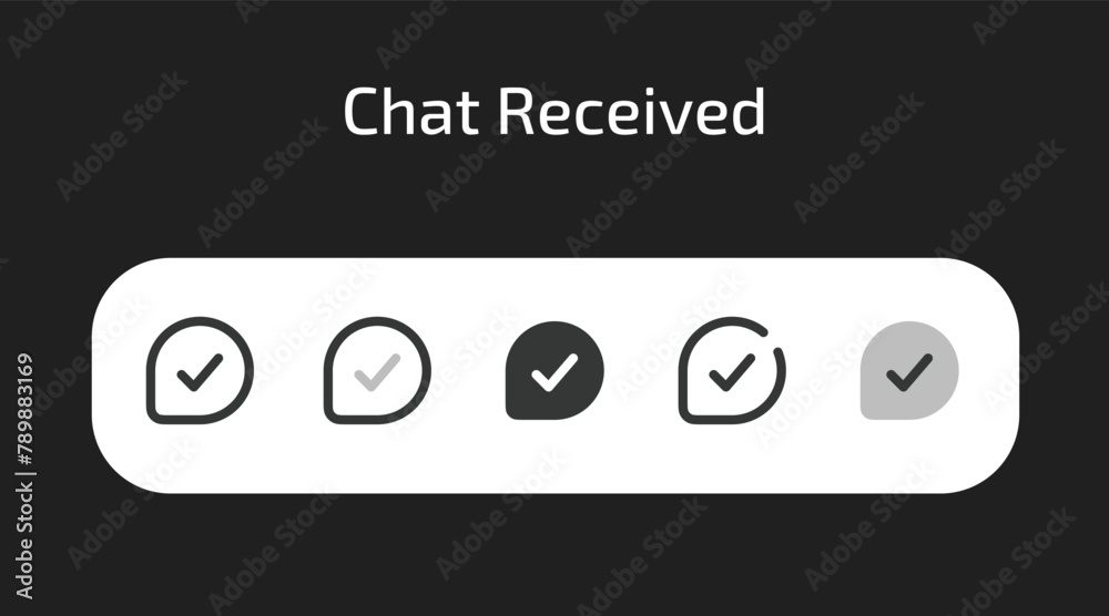 Chat Received icons in 5 different styles as vector Chat Received icons in 5 different styles as vector