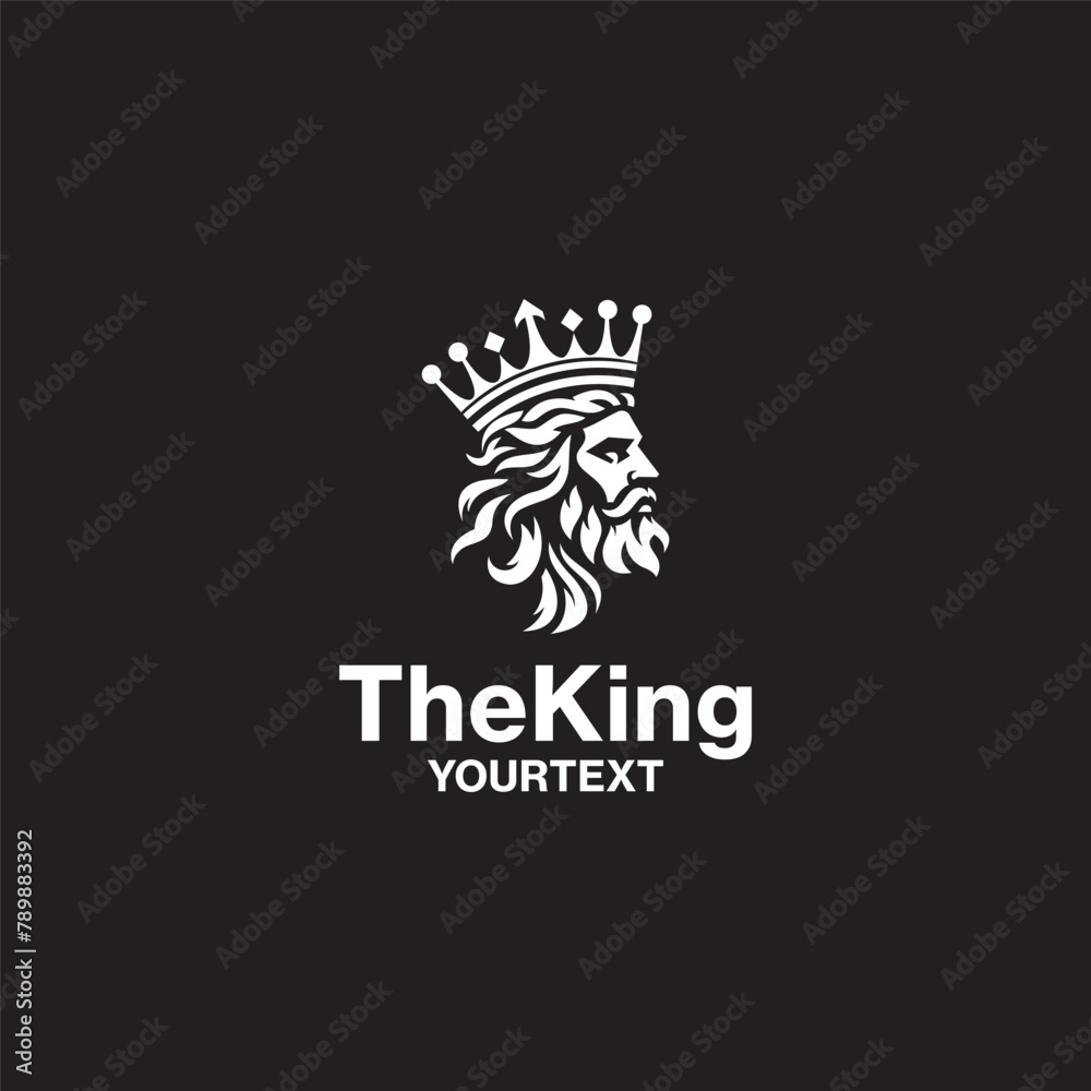 The King logo design, modern king logo, king with crown