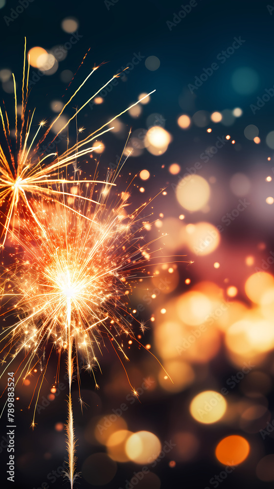 Obraz premium Fireworks background for celebration, holiday celebration concept
