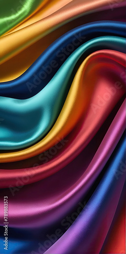 silk satin with a color gradient abstract background that highlights the drapery, folds, and shiny.