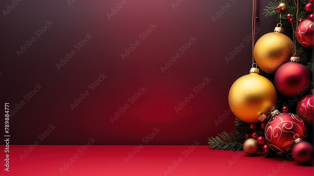 Christmas Decoration with Red and Gold Ornaments on Snowy Pine Branch, Winter Decorations Adorning Pine Branches in Gold and Red, Christmas Ornaments and Snowflakes on Green Pine Branch, Festive Decor Christmas Decoration with Red and Gold Ornaments on Snowy Pine Branch, Winter Decorations Adorning Pine Branches in Gold and Red, Christmas Ornaments and Snowflakes on Green Pine Branch, Festive Decor