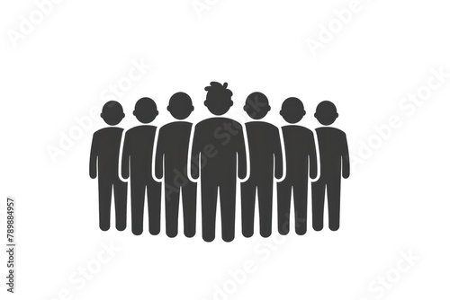 Group of black infrared icons of people in an organization with transparent background.