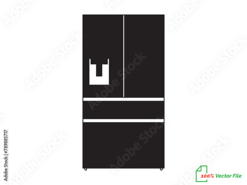 Refrigerator line art vector, icon minimalist illustration design template. Fridge  line art vector illustration. Best fridge outline design. hand drawn cartoon fridges Vector illustration.
