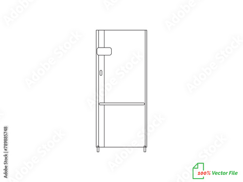 Fridge fill and line art vector. Fridge Element Vector.  Fridge  line art vector illustration. Best fridge outline design. hand drawn cartoon fridges Vector illustration. Random dynamic   line art