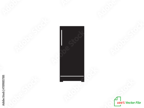 Refrigerator with two doors for food storage. Kitchen electrical equipment. Continuous line drawing. Linear illustration, isolated on white background. Fridge fill and line art vector.
