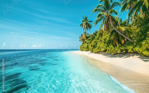 A Dreamy Paradise in Maldives: Clear Blue Waters and Palm Trees