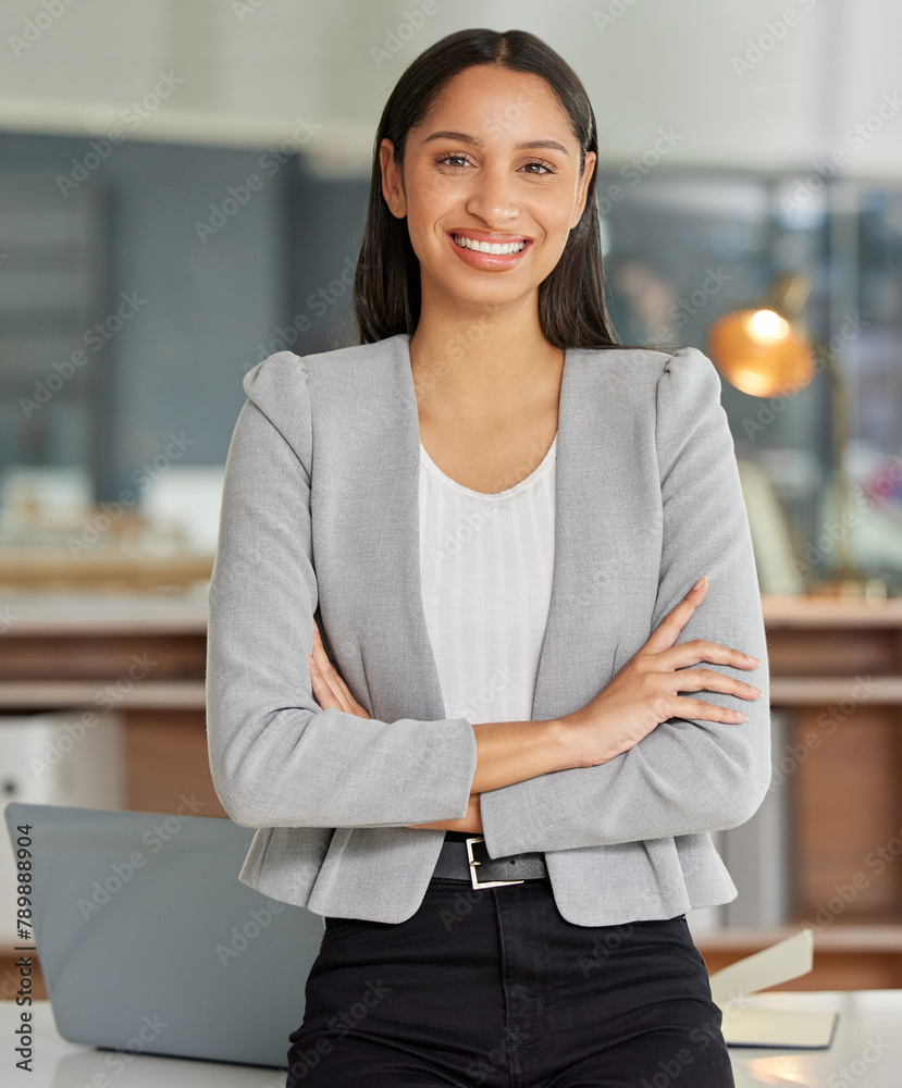 Φωτογραφία Business woman, confident lawyer and portrait in office, employee and happy for startup company