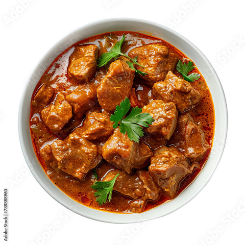 Delicious Meat Curry Isolated On White Background 