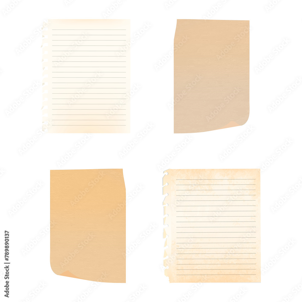 Old paper note collection social ads template transparent png