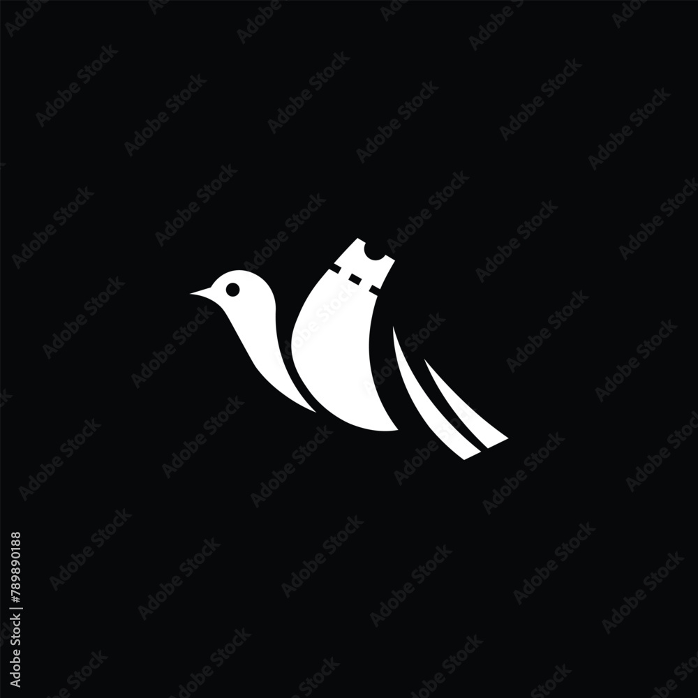 Ticket bird logo design vector. flying bird logo design Ticket bird logo design vector. flying bird logo design