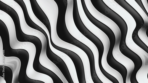 Bold  graphic patterns in black and white create a dynamic and engaging composition that celebrates the beauty of simplicity and repetition. Generative Ai