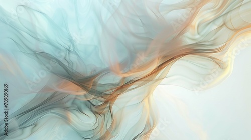 Ethereal Flowing Waves of Tranquil Abstract Colors. Generative Ai