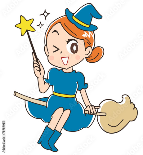 かわいい魔女のキャラクター