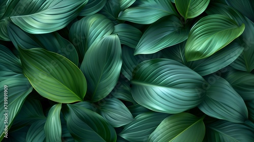 Close-Up of Intertwined Green Leaves
