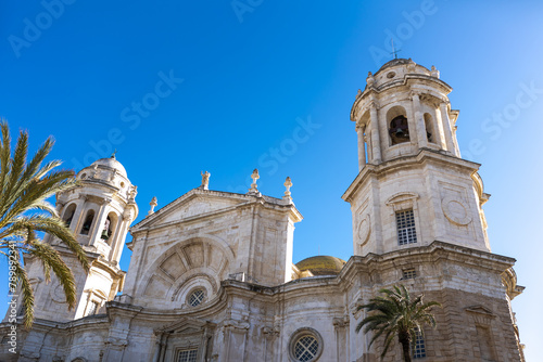 Façade of the cathedral of Cadiz in Andalucia, Spain