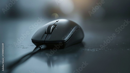 Close-up of dark computer mouse