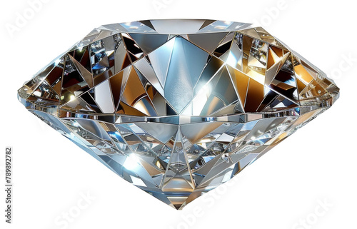 Multifaceted diamond brilliance isolated on transparent background