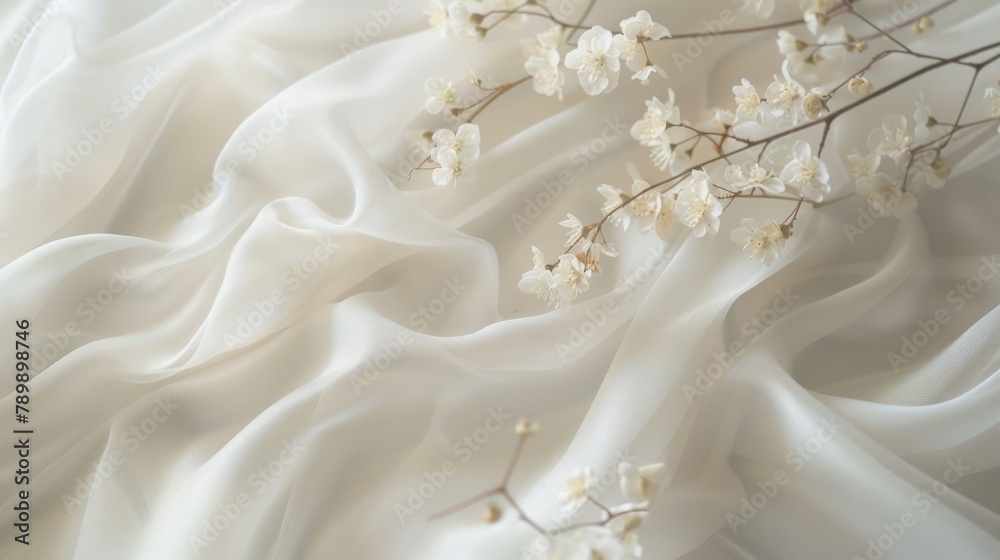 Cream white silk forming soft waves, styled in high definition to portray a serene and premium quality. Cream white silk forming soft waves, styled in high definition to portray a serene and premium quality.