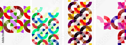 A vibrant display of Creative arts with a collage of magenta and electric blue circles on a white background, showcasing symmetry and patterns in visual arts