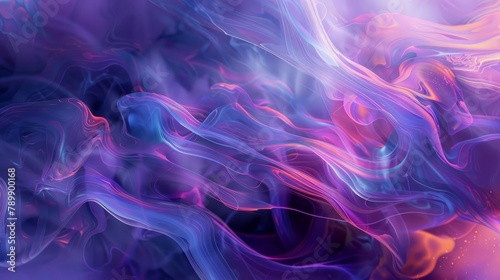 Abstract background. Colorful twisted shapes in motion. Digital art for posters, flyers, banner backgrounds, and design elements. Soft textures on an purple and blue color background