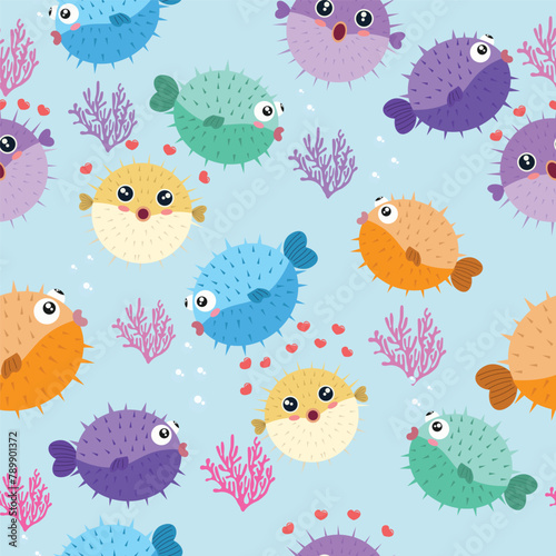 pufferfish pattern in vector