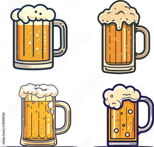 set boccali di birra chiara e fresca 03
