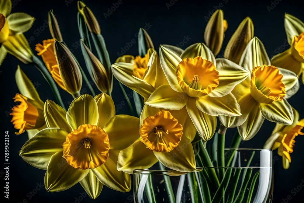 yellow daffodils on black yellow daffodils on black