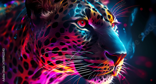 Abstract colorful leopard