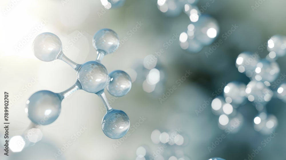 Close-Up of Hyaluronic Acid or Serum Molecule Structure Close-Up of Hyaluronic Acid or Serum Molecule Structure