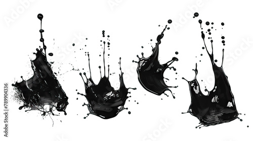Black ink splash isolated on white background photo