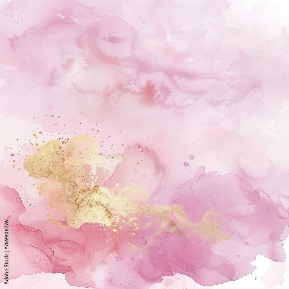 Pink and gold abstract painting.