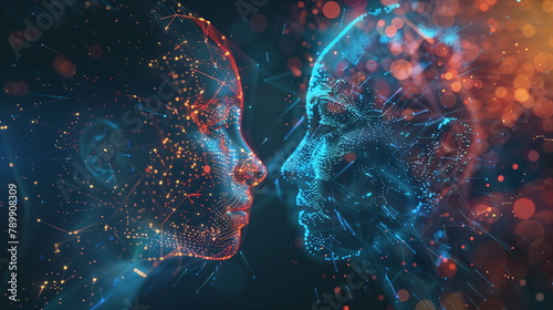 Symbol picture for artificial intelligence and digital twins