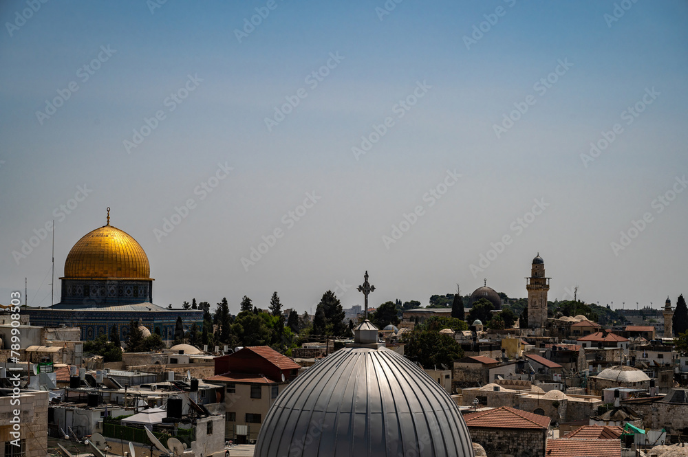 Fototapeta premium View on the landmarks of Jerusalem Old City,