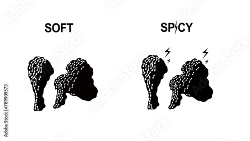 crispy fried chicken emblem, , black isolated silhouette